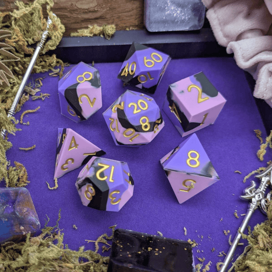 Cosmic Omen | Pink and Black Silicone Dice Set