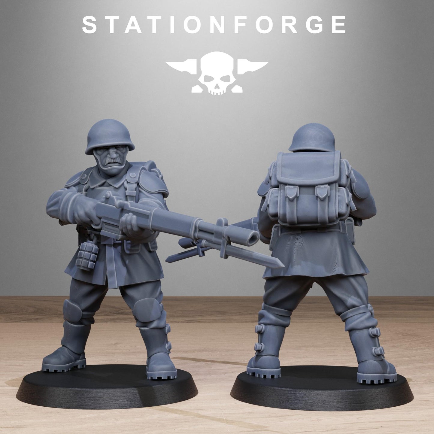 FreeGuard Infantry 3d printed proxie Wargames designed by station forge