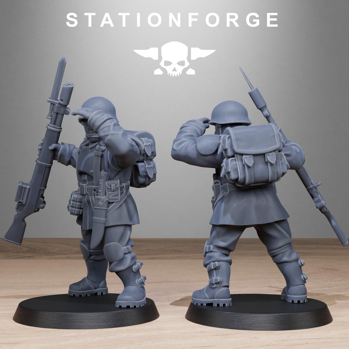 FreeGuard Infantry 3d printed proxie Wargames designed by station forge