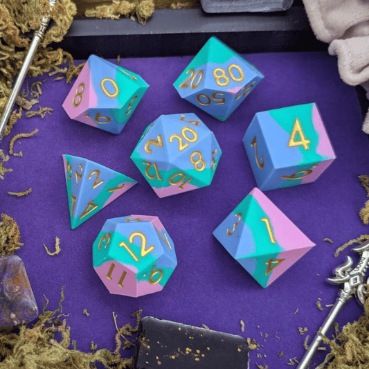 Fog Cloud | Blue and Green Silicone Dice Set