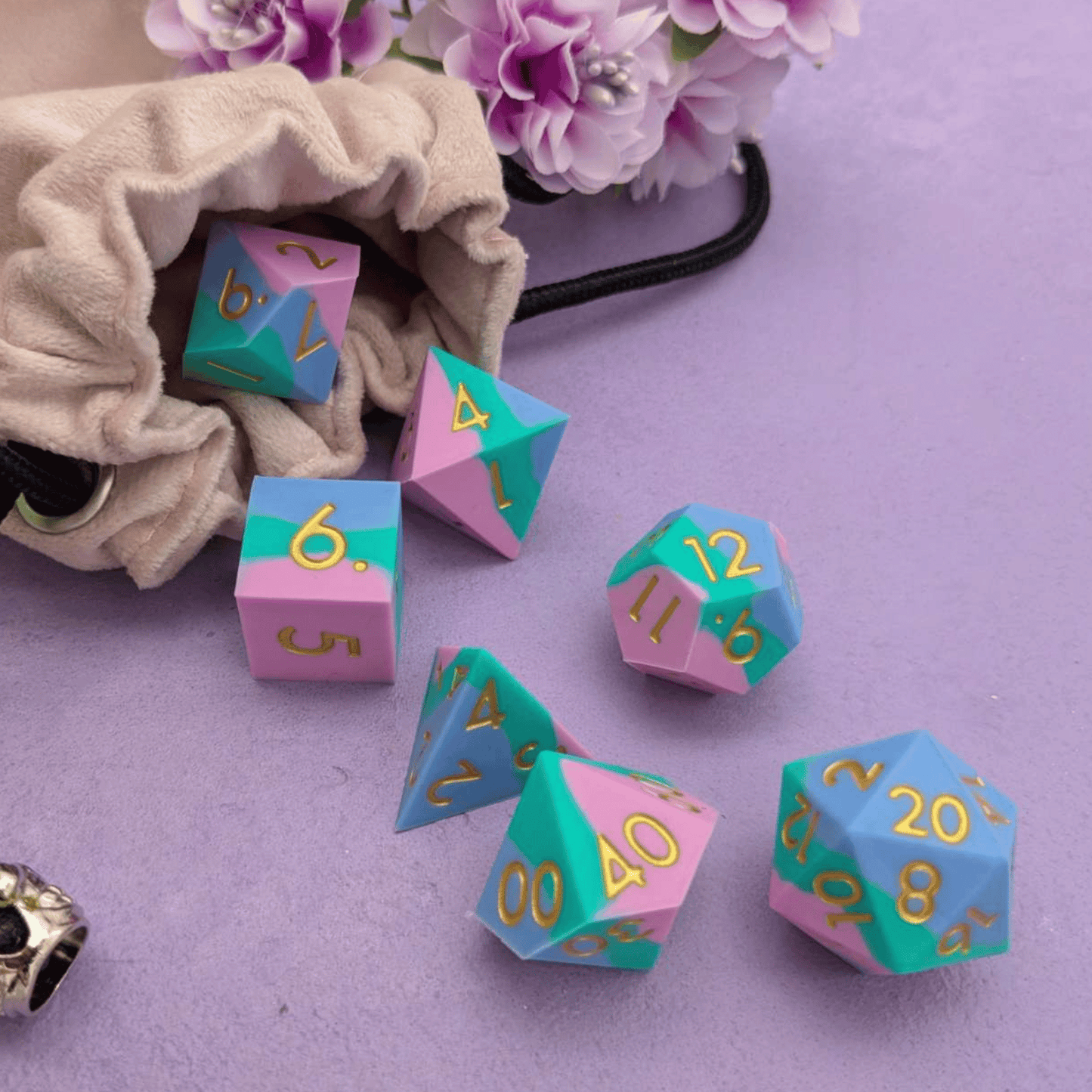 Fog Cloud | Blue and Green Silicone Dice Set
