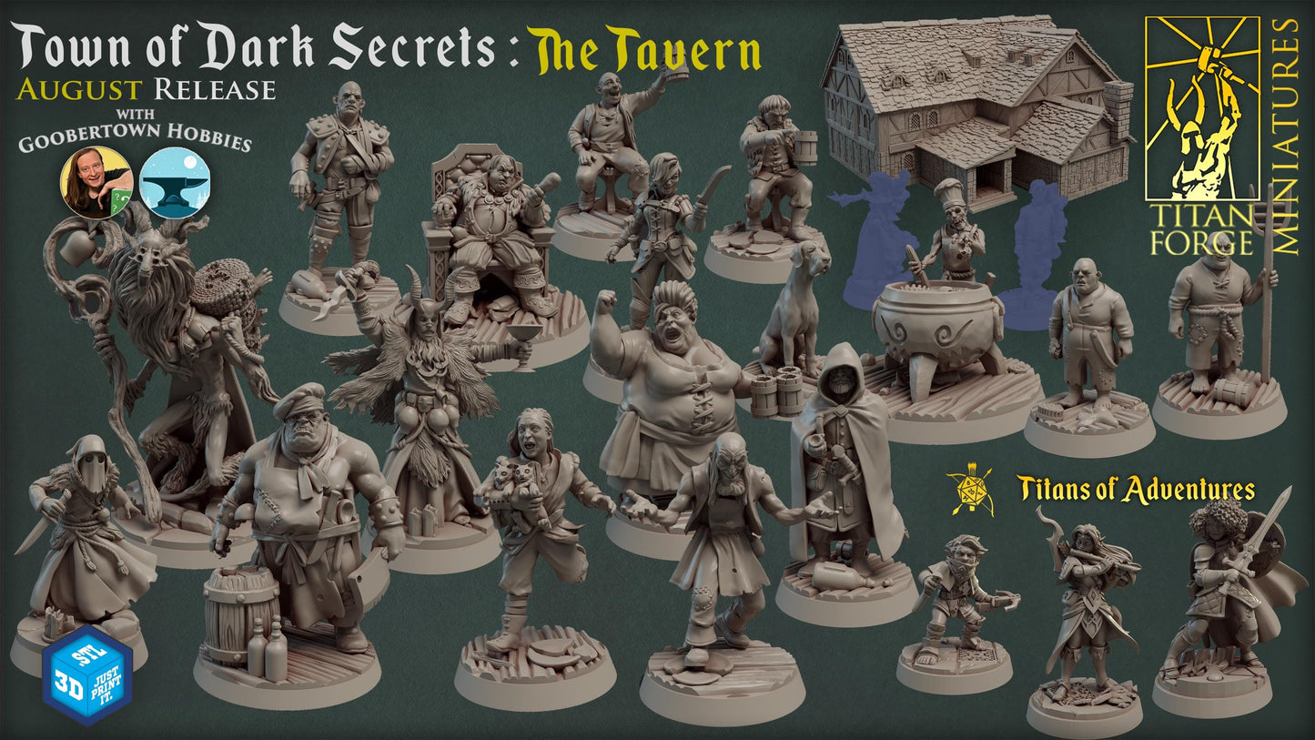DnDs Town of Dark Secrets: Gobertown Townfolks Titan Forge Minis part 2