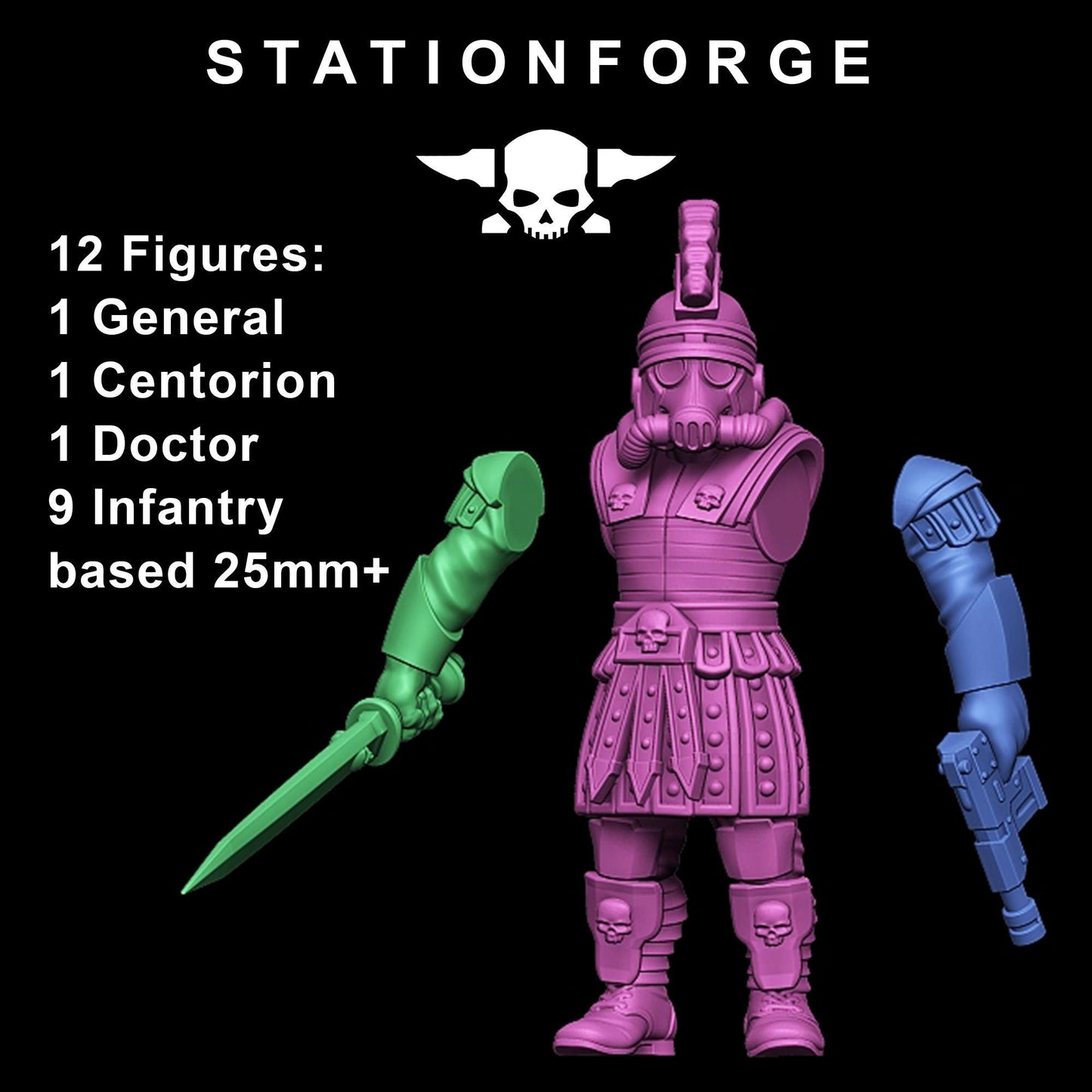 Station Forge GrimGuard Vexillatio 3d printed proxie Wargames Minitures