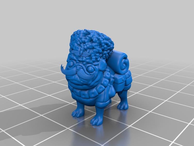 Pug Marines set of 4 3d printed proxie Wargames comes with 25mm base