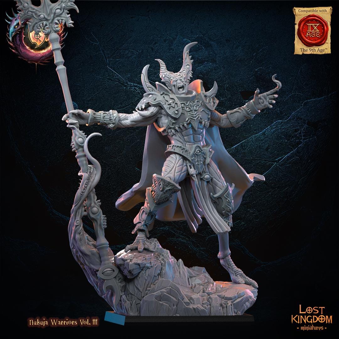 3D printed Nukuja Exalted designed by Lost Kingdom Miniatures - Nukuja Warrior