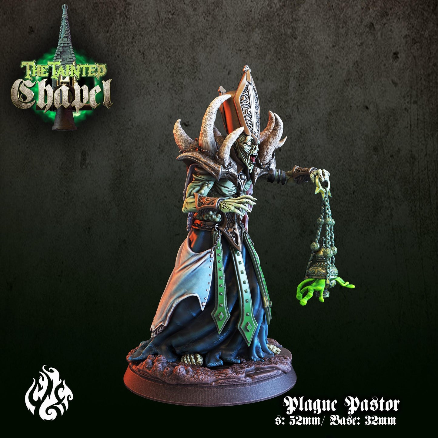 Plague Pastor 3d printed proxie Wargames comes with 32mm base