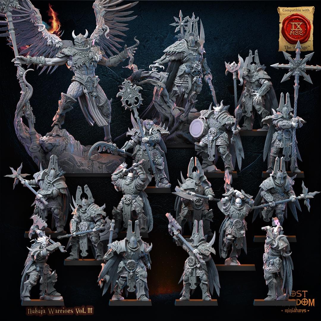 3D printed Nukuja Exalted designed by Lost Kingdom Miniatures - Nukuja Warrior