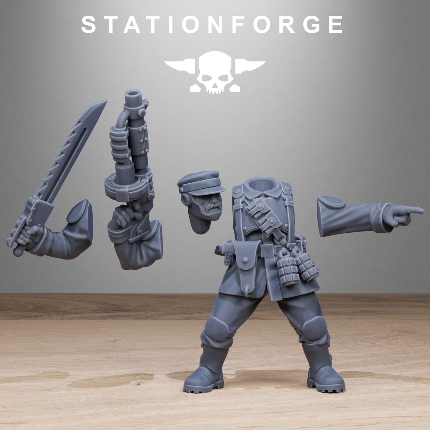 FreeGuard Infantry 3d printed proxie Wargames designed by station forge