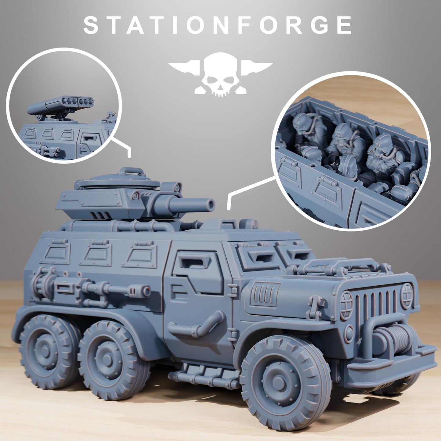 Station Forge GrimGuard Armored Vehicle 3d printed proxie Wargames