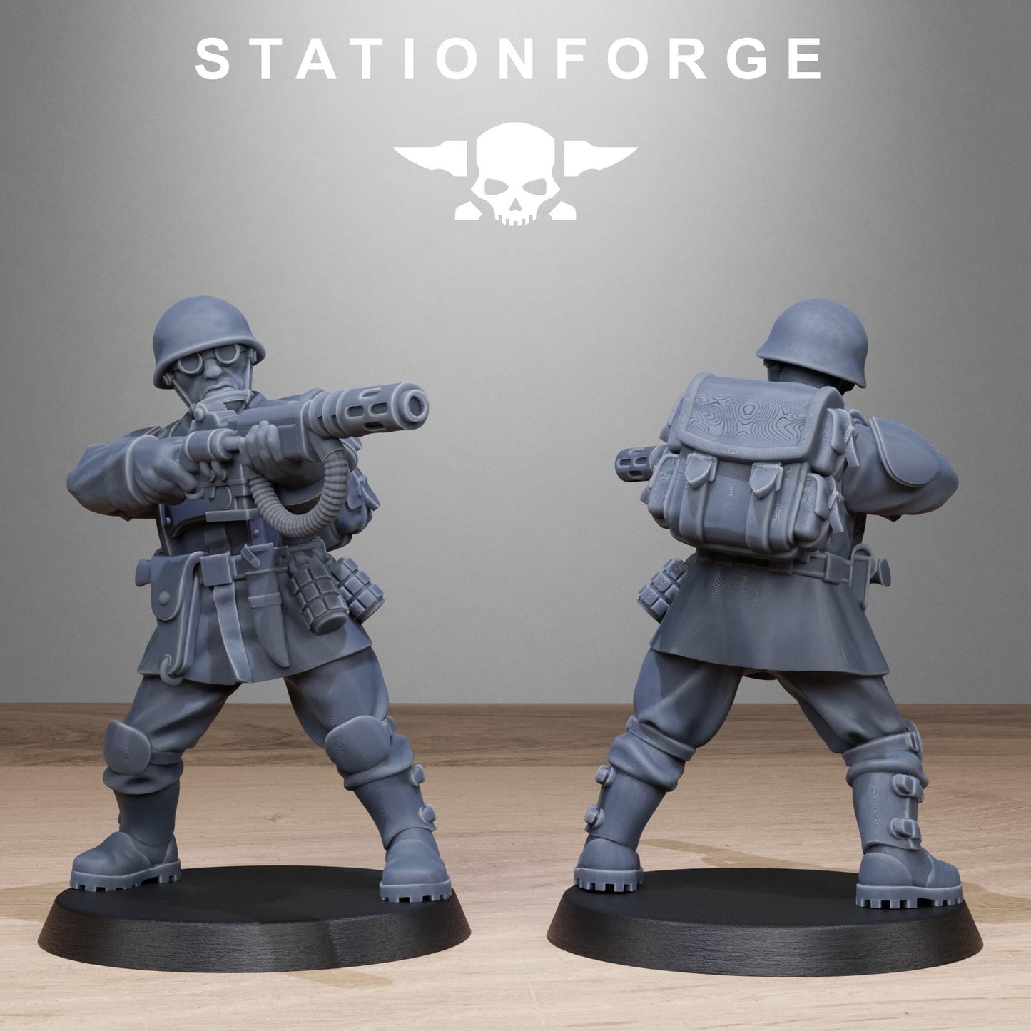 FreeGuard Infantry 3d printed proxie Wargames designed by station forge
