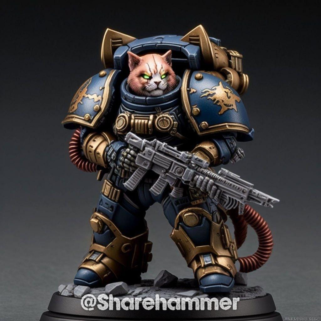 Space Marine Pussy Cat Proxy minitures Tabletop RPG Wargaming