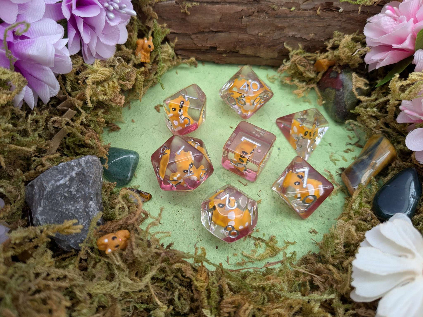 Orange Cat Inclusion Dice Set