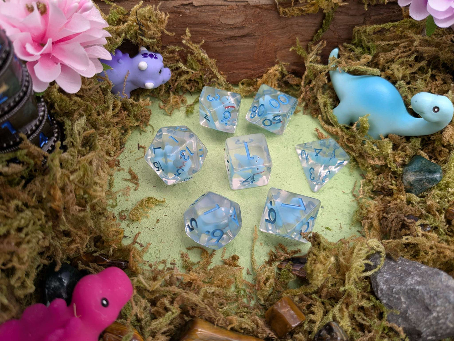 Blue Raptor Inclusion Dice Set