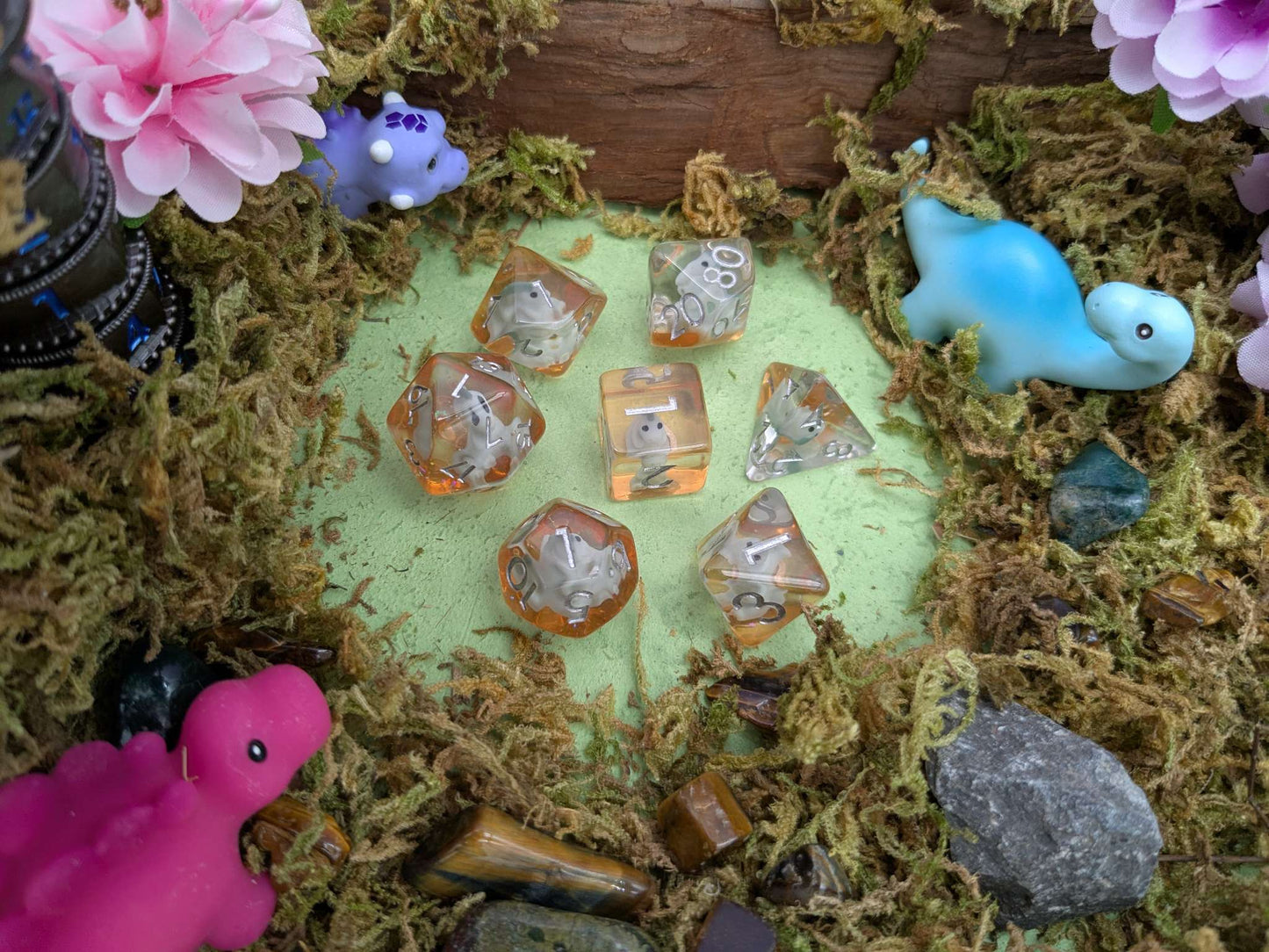 Grey T-Rex Inclusion Dice Set