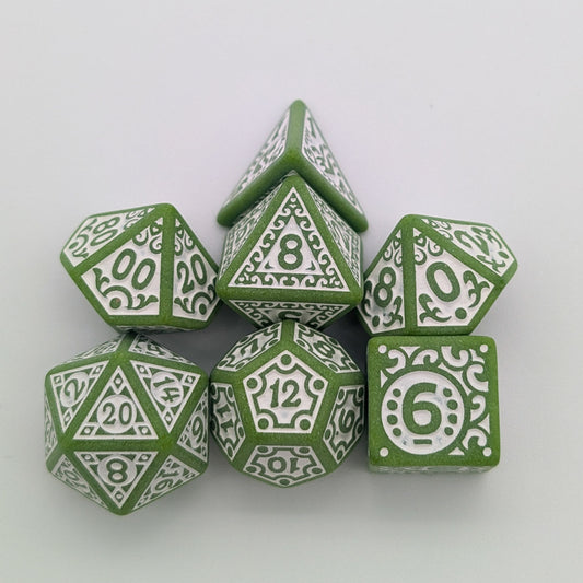 Ornate Matcha Dice Set