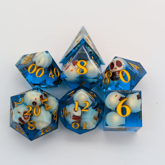 Skull Blue Sharp Dice Set