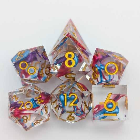 Art Blue and Purple Sharp Dice Set