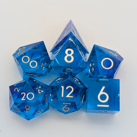 Bright Blue Sharp Dice Set