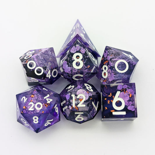 Foil Purple Sharp Dice Set