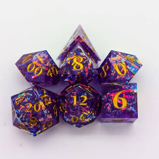 Shine Purple Sharp Dice Set