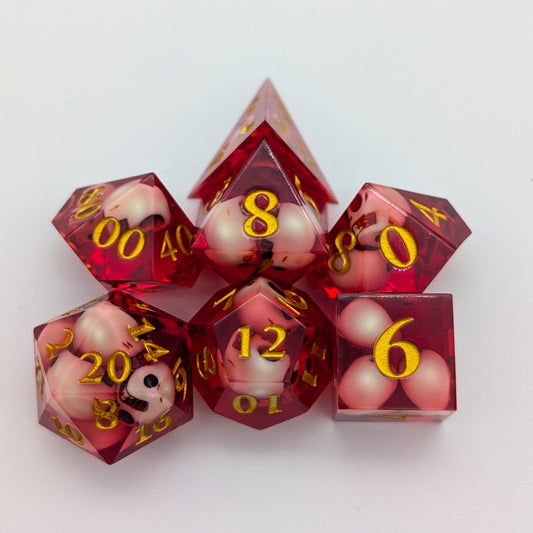 Skull Red Sharp Dice Set