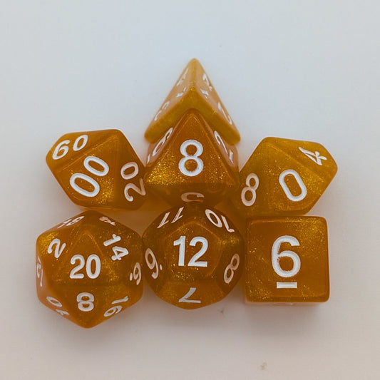 Shimmer Orange Dice Set