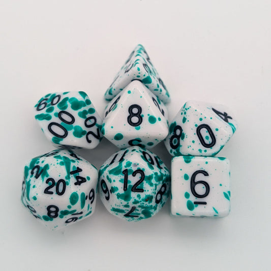 Splatter Green Dice Set