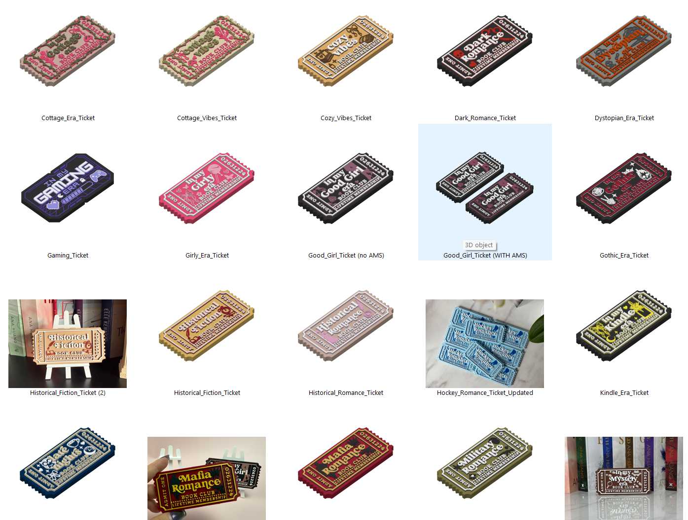 3D Printed Book Ticket Organise your self in style