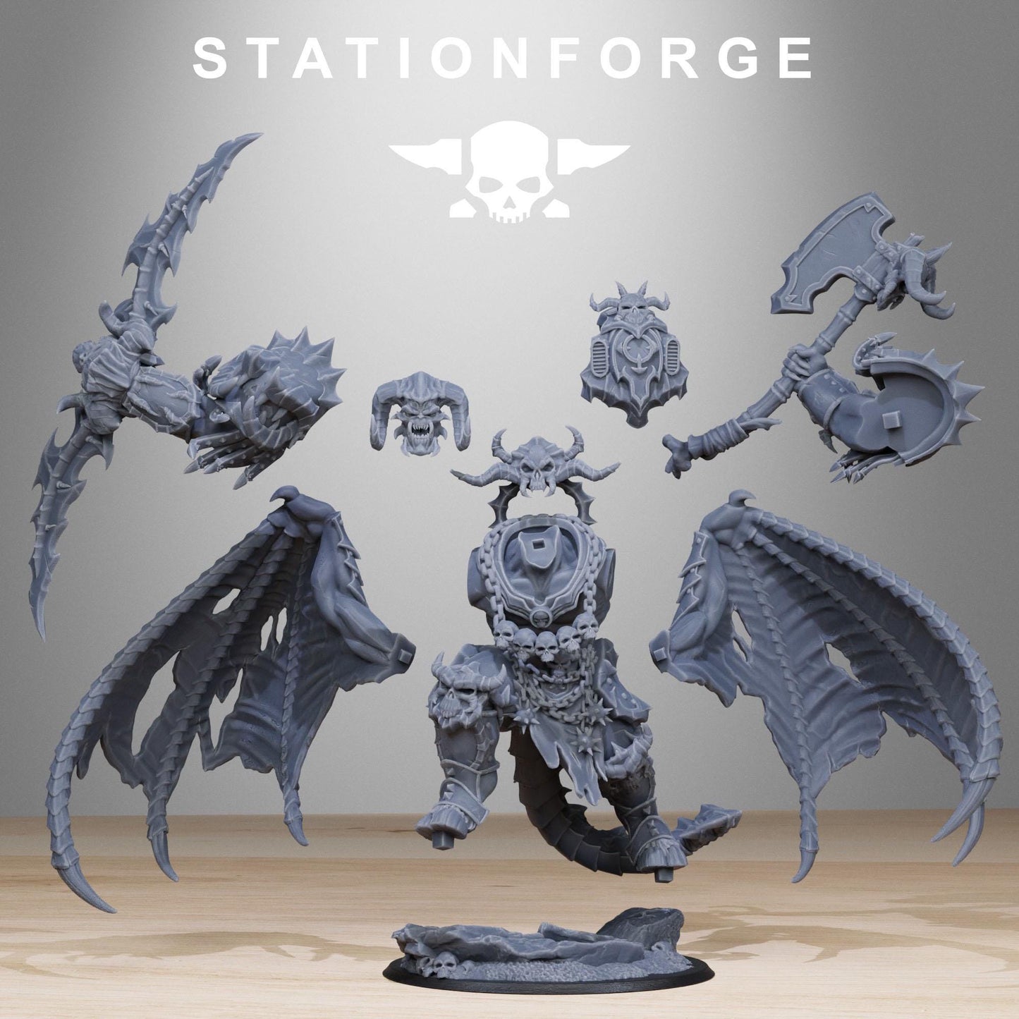 Station Forge Corrupted_Demon 80mm base Proxy minitures Tabletop RPG Wargaming