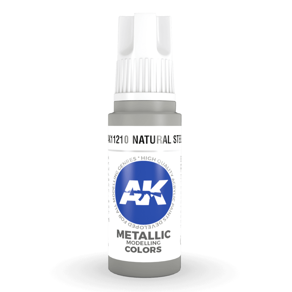 AK Interactive 3rd Gen Acrylic - Natural Steel 17ml (AK11210)