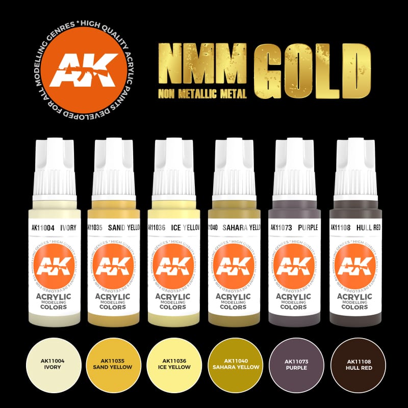 AK Interactive 3rd Gen Acrylic Non-Metallic Metal: Gold (AK11606)