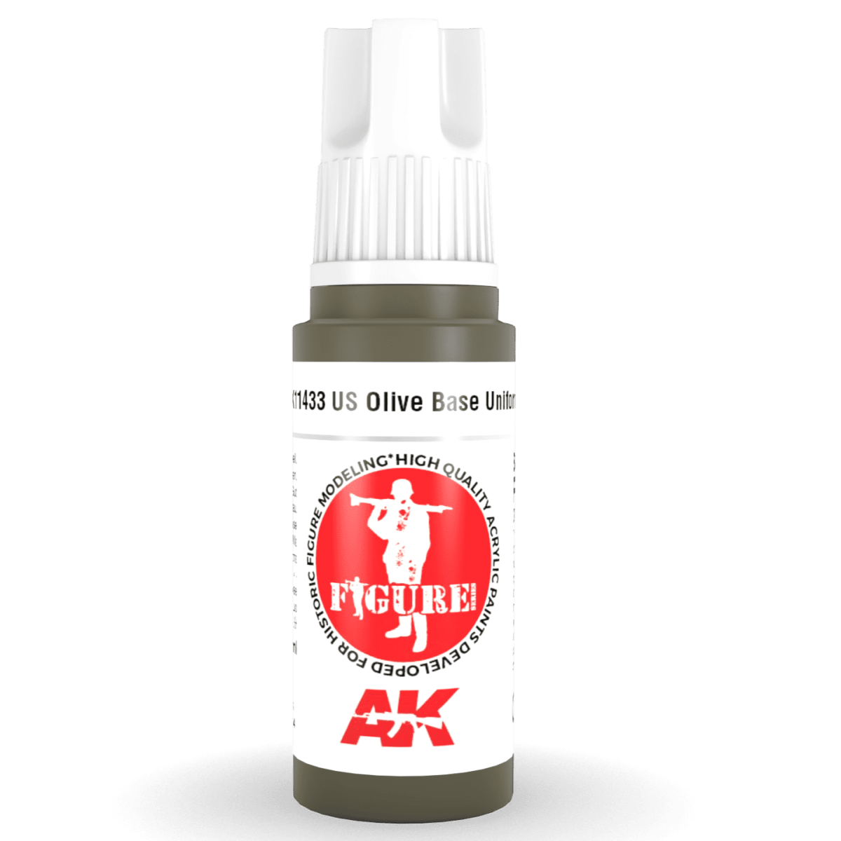 AK Interactive 3rd Gen Acrylic - US Olive Base Uniform 17ml (AK11433)
