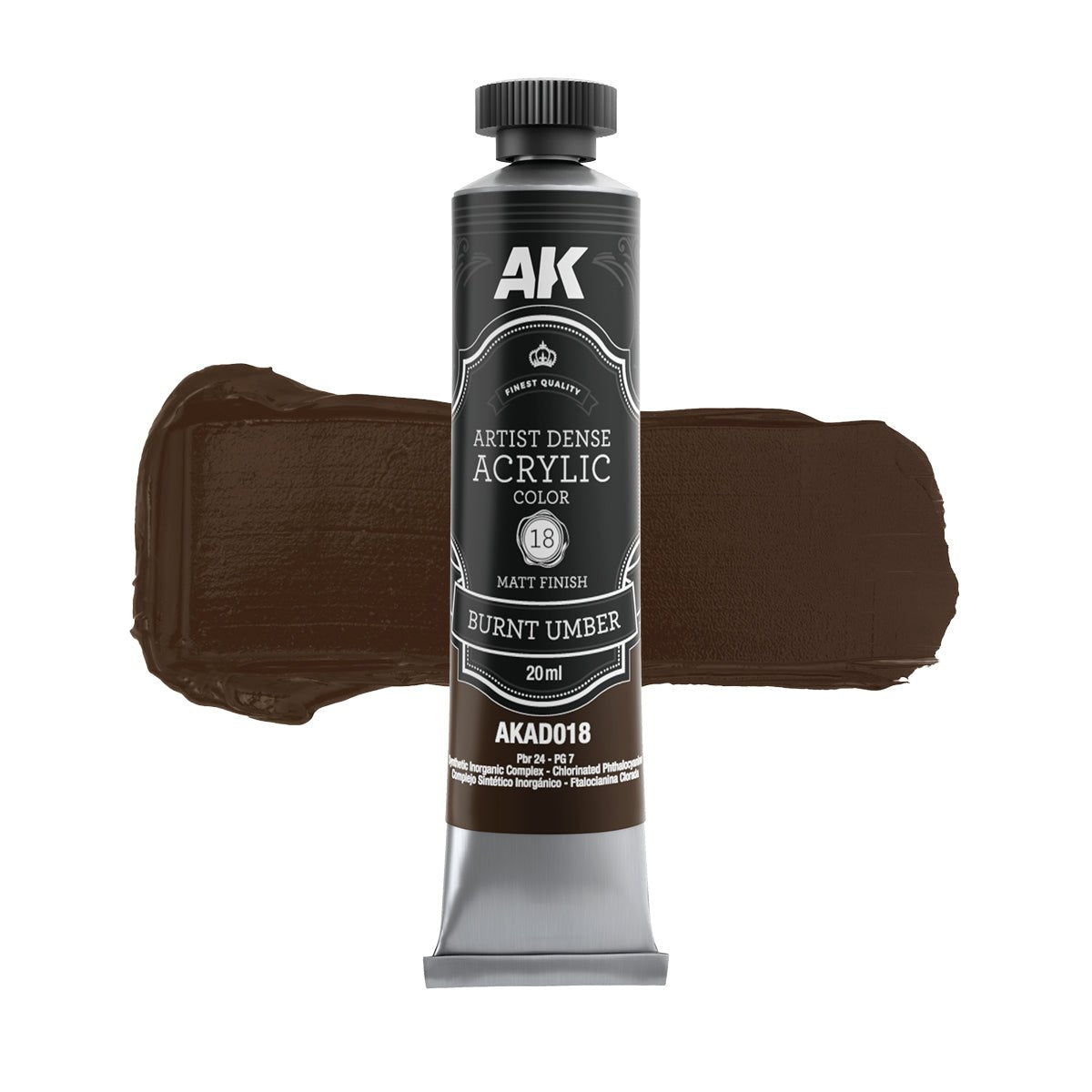 AK Interactive Dense Acrylic Black & White Set (6 Tubes 20ml) (AKAD101)