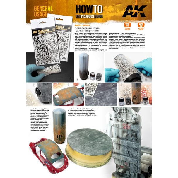 AK Interactive Flexible Airbrush Stencil 1/20 1/24 1/35 Scale (AK9079)