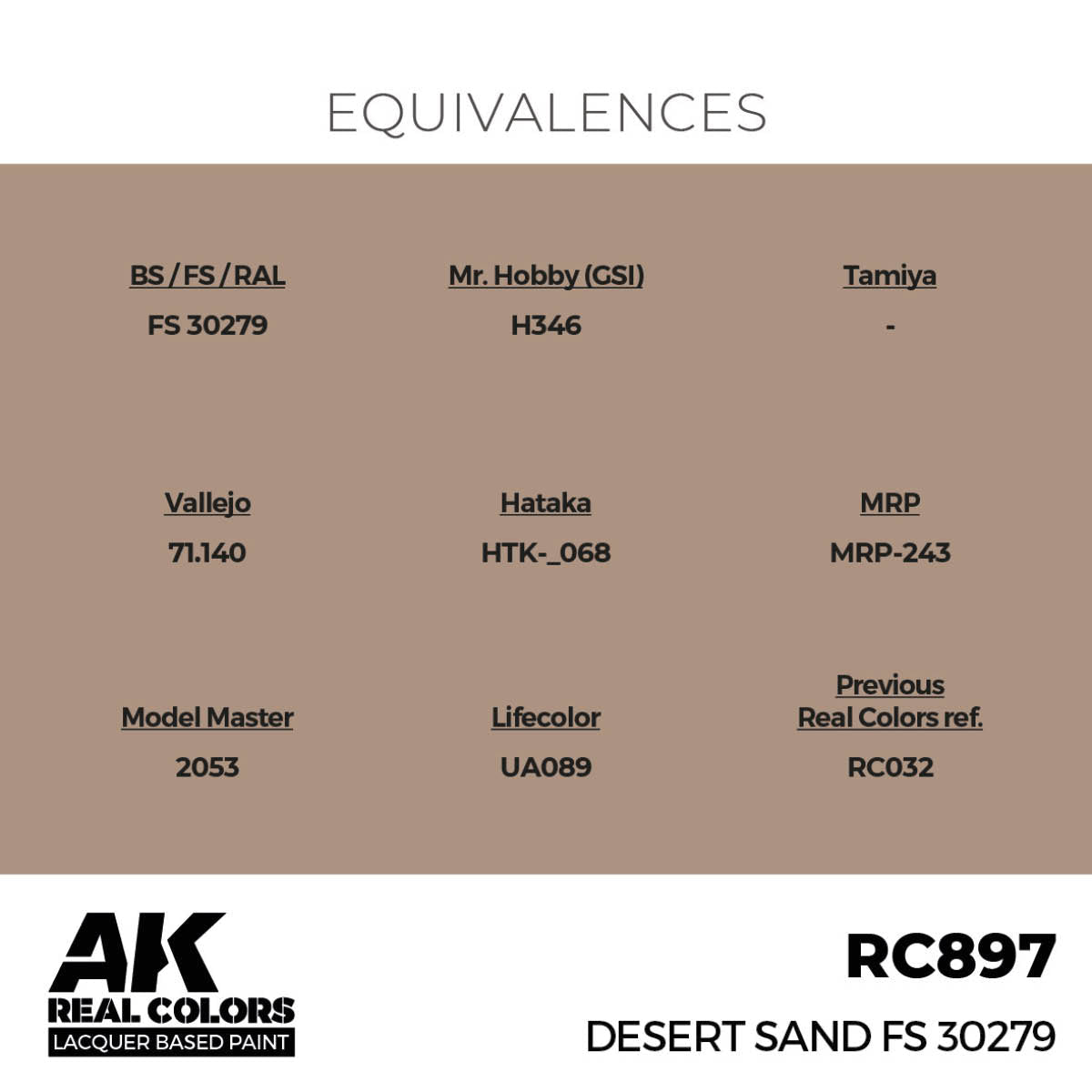 AK Interactive Real Colors - Desert Sand FS 30279 (RC897)