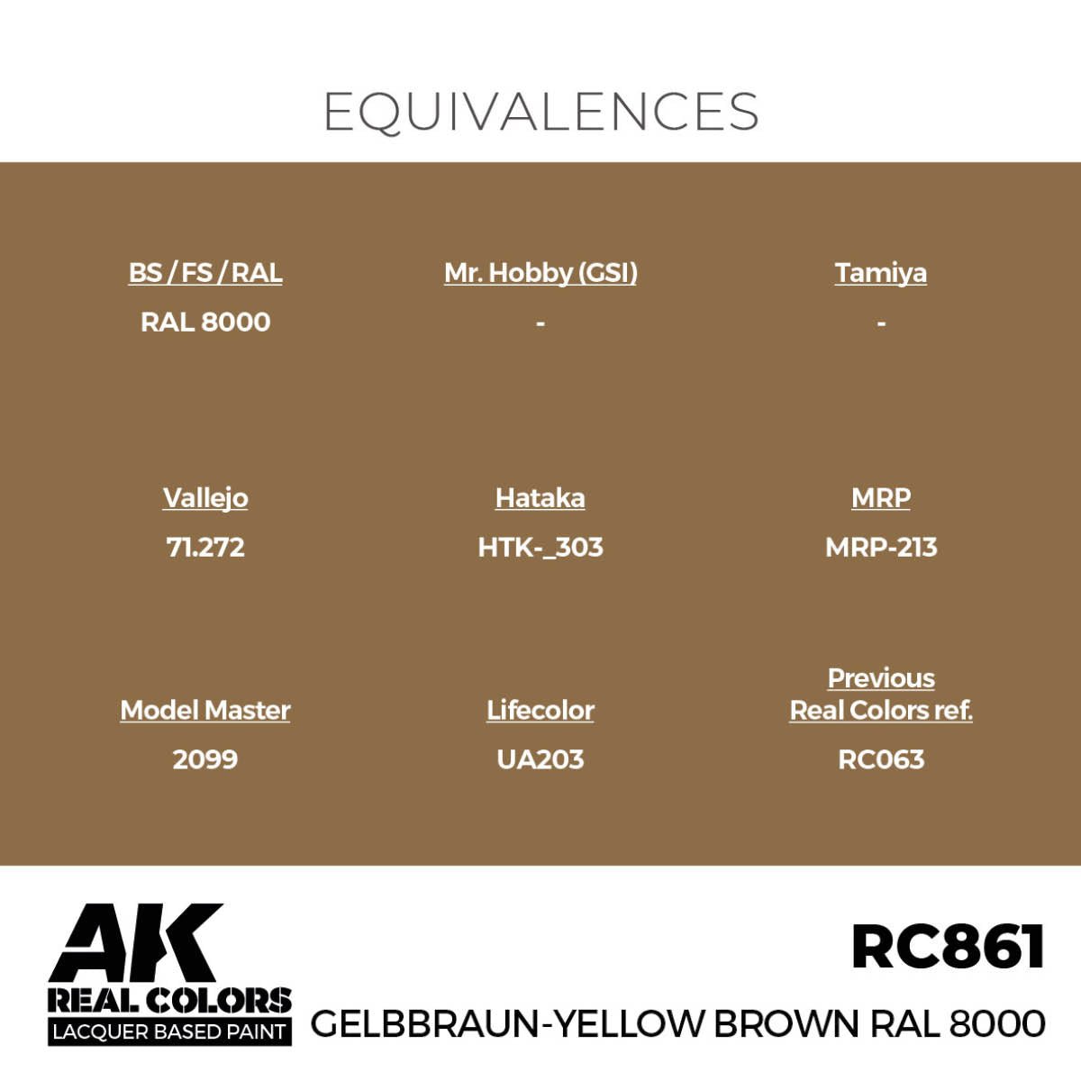 AK Interactive Real Colors - Gelbbraun-Yellow Brown RAL 8000 (RC861)