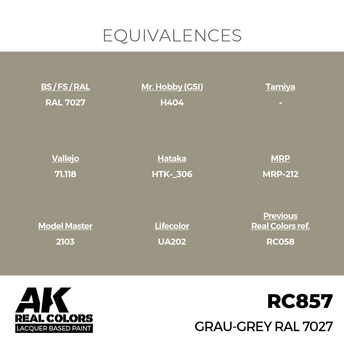 AK Interactive Real Colors - Grau-Grey RAL 7027 (RC857)