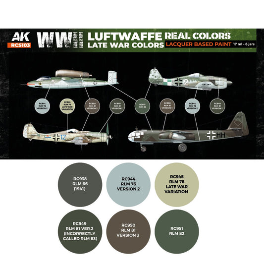 AK Interactive Real Colors - WWII Luftwaffe Late War Set (RCS103)