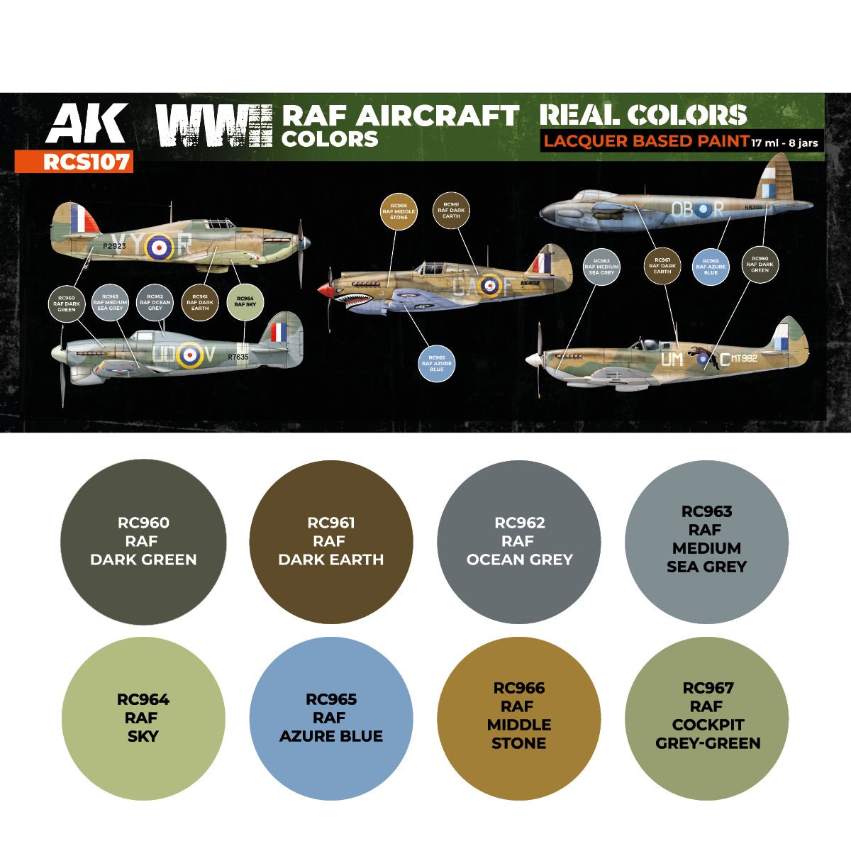AK Interactive Real Colors - WWII RAF Aircraft Set (RCS107)