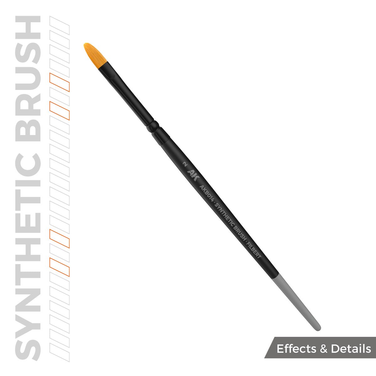 AK Interactive SYNTHETIC BRUSH - FILBERT 2 (AKB014)