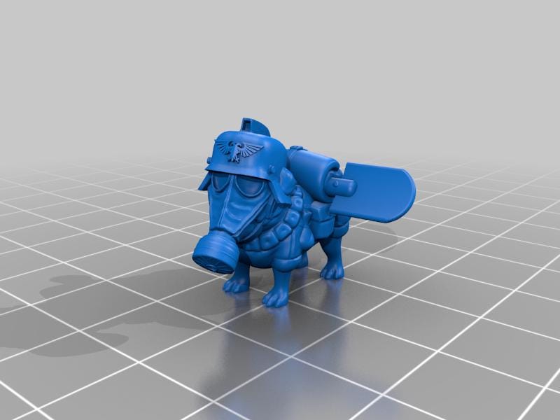 Pug Marines set of 4 3d printed proxie Wargames comes with 25mm base