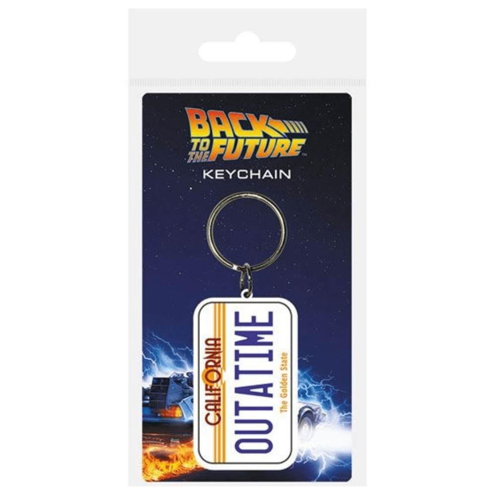 Back to the Future Delorean 'Outatime' Rubber Keychain License Plate 6cm