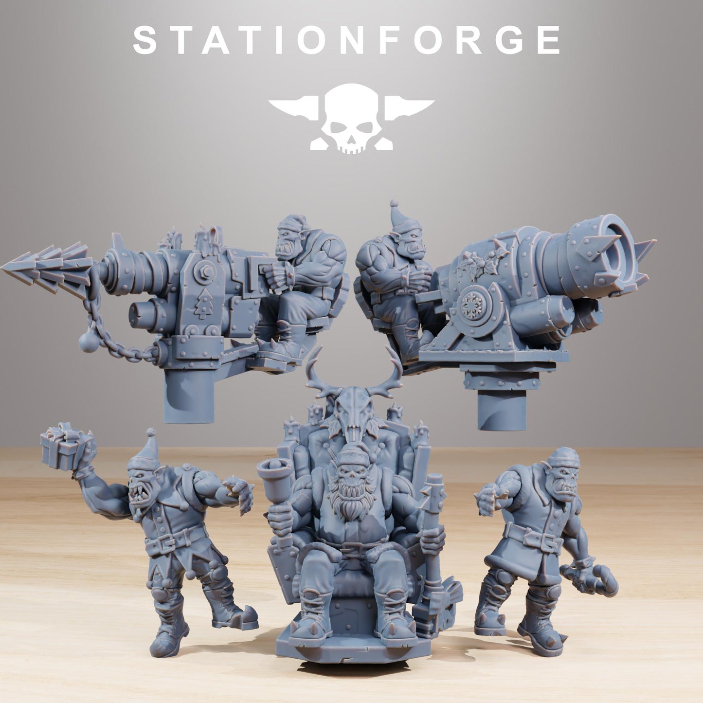 Station forge Orkaz Festivator Proxy minitures Tabletop RPG Wargaming 130mm base all in