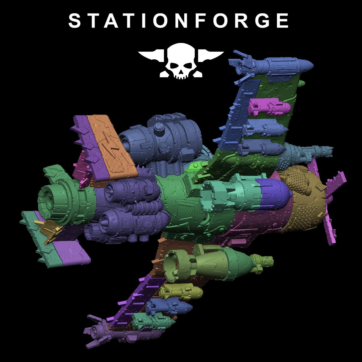 Station forge Orkaz Plane (BIG BOY) Proxy minitures Tabletop RPG Wargaming 120mm x 90mm base