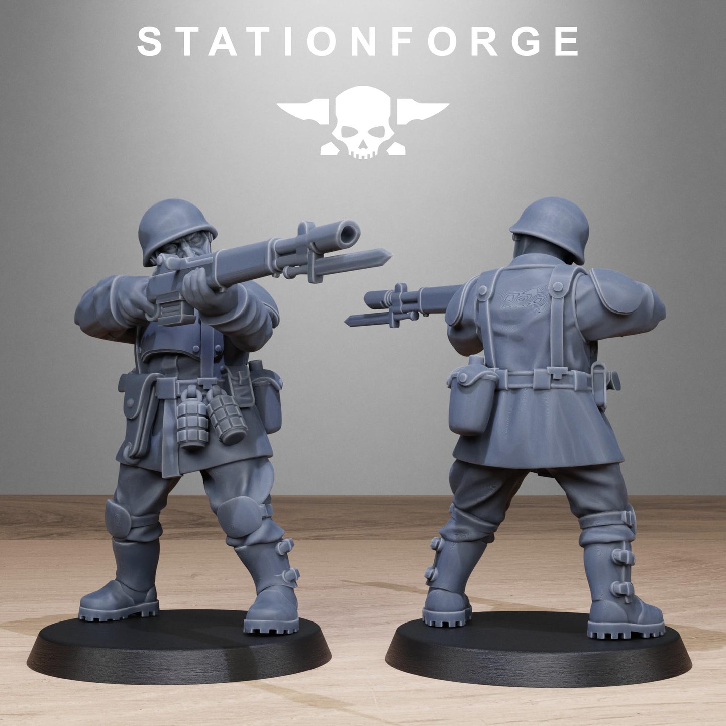 FreeGuard Infantry 3d printed proxie Wargames designed by station forge
