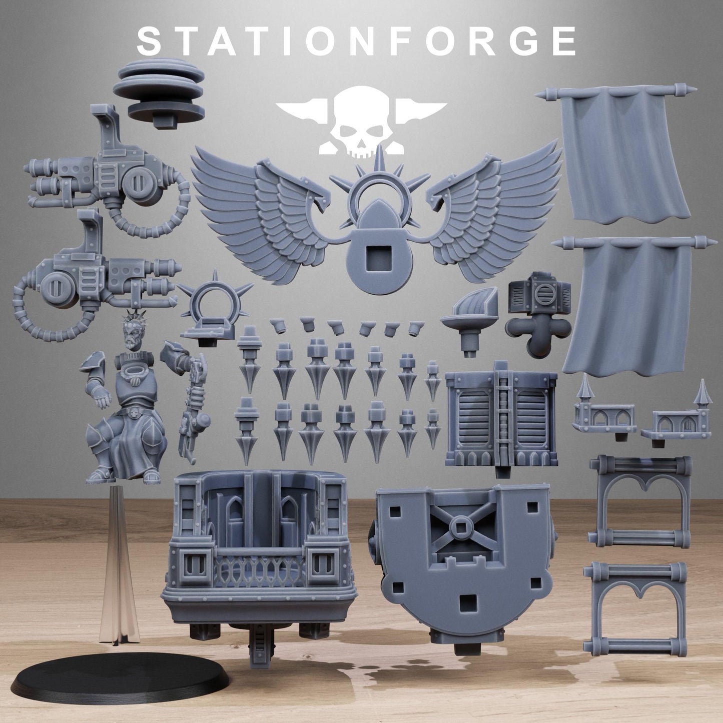 Station Forge Vodalites_Flying_Throne 3d printed proxie Wargames