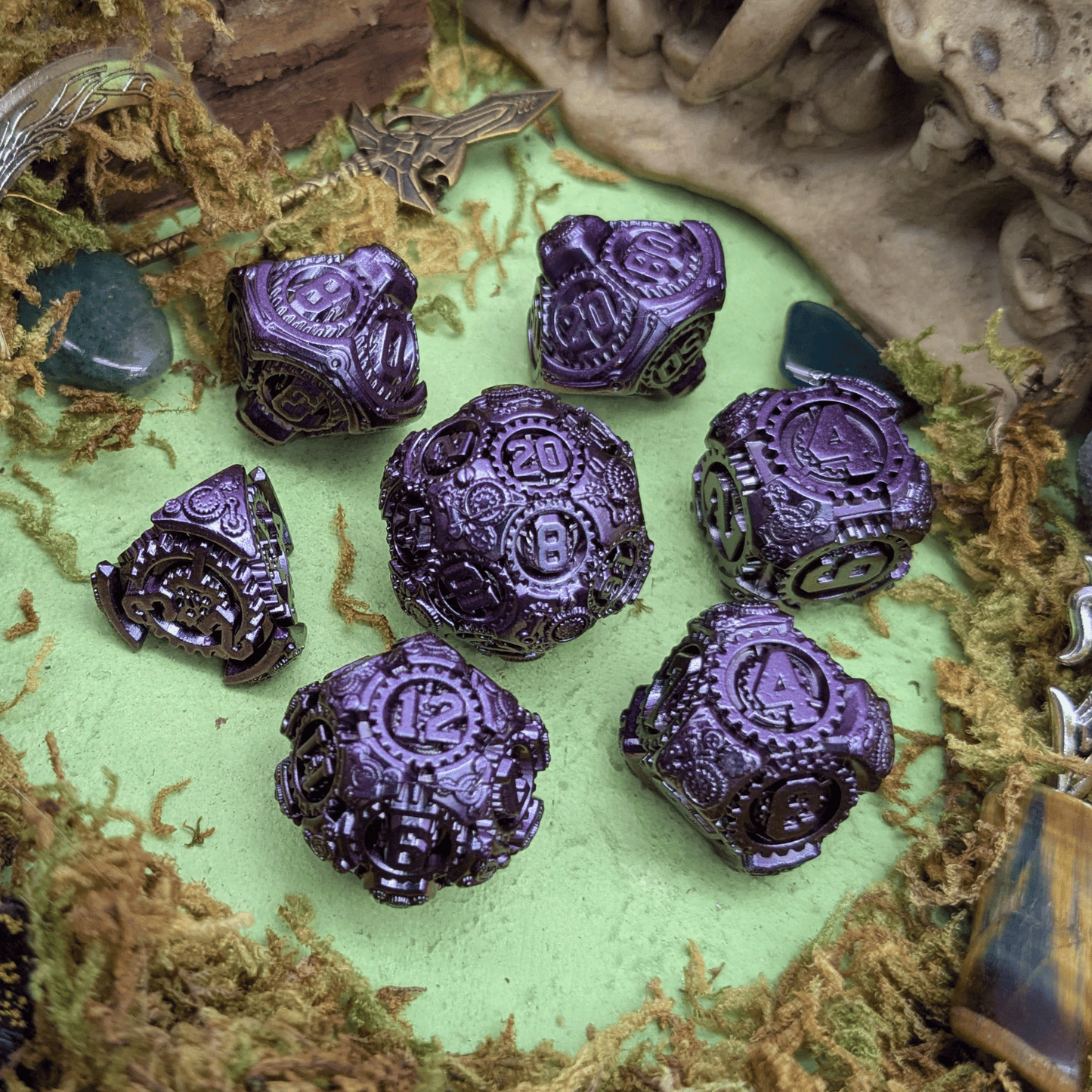 Gears Petrol Metal Core Dice Set