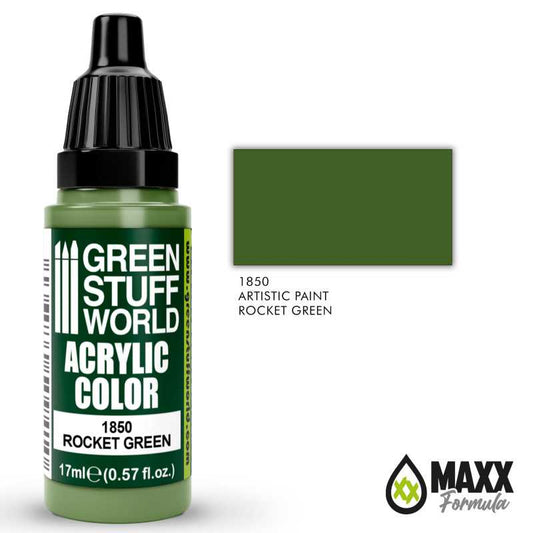 Green Stuff World Acrylic Color Paint - ROCKET GREEN 17ml