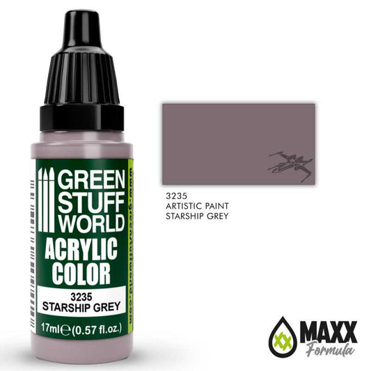 Green Stuff World Acrylic Color Paint - STARSHIP GREY 17ml