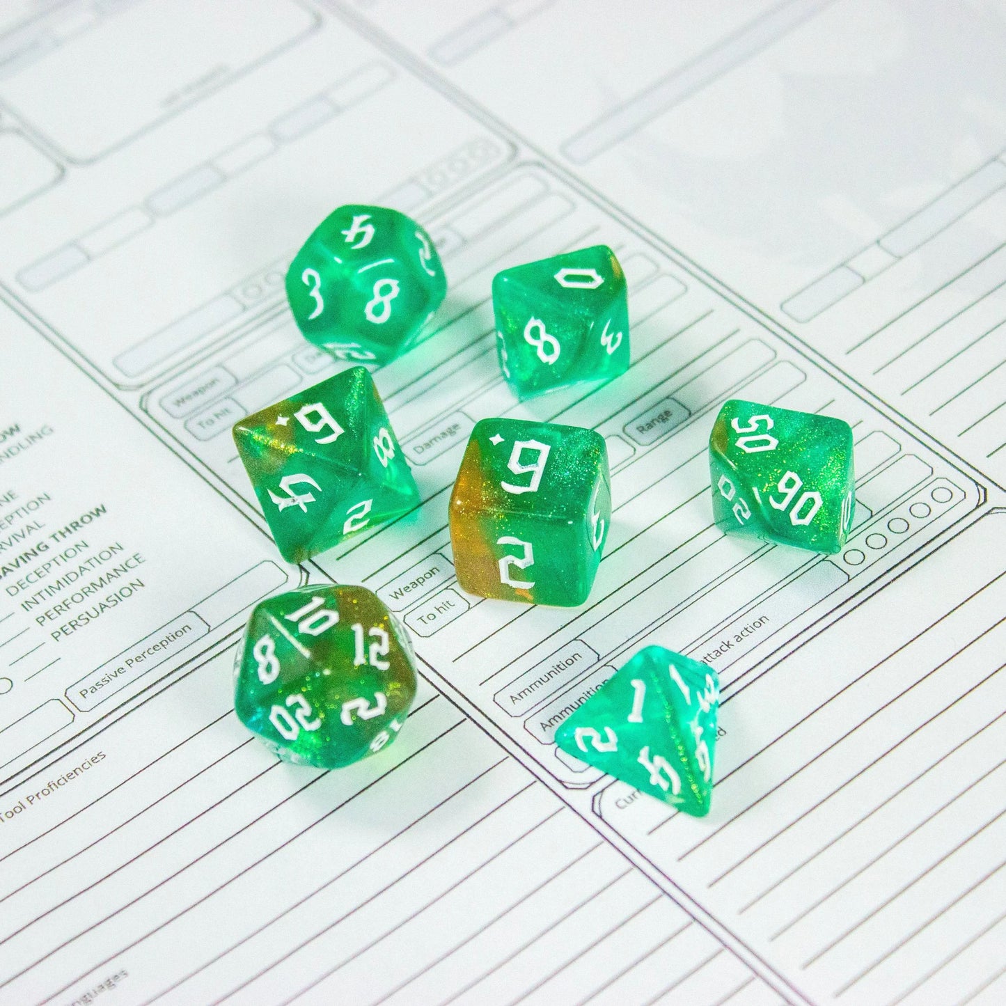 Forest Green Fog Dice